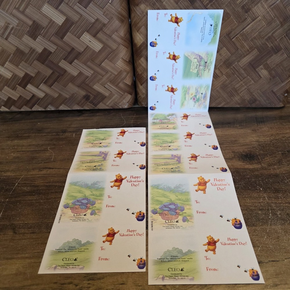 Cleo Winnie the Pooh Tigger Disney Valentine's Day Cards Lot of 12 - Picture 6 of 8
